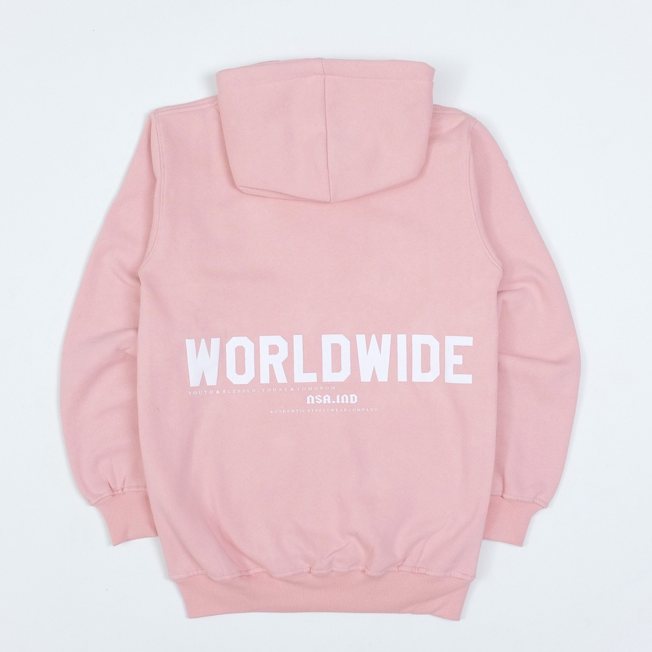 Nsa Ind Hoodie Worldwide  Dusty pink  pria wanita oversize