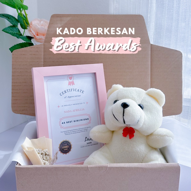 𝐖𝐄𝐊𝐀𝐃𝐎 - Kado Best Awards | Hampers Sertifikat Custom | Gift Medali Custom Boyfriend Girlfriend