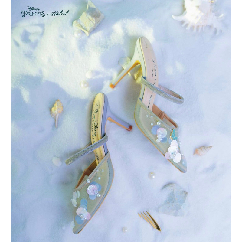 Ittaherl High heels x Disney Princess Under The Sea 90mm Pointy Sage size 40