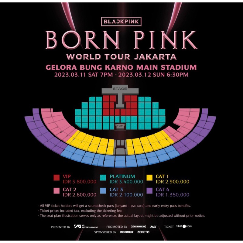 DP Tiket BornPink Blackpink Concert Jakarta 2023 Cat 4 Day 2