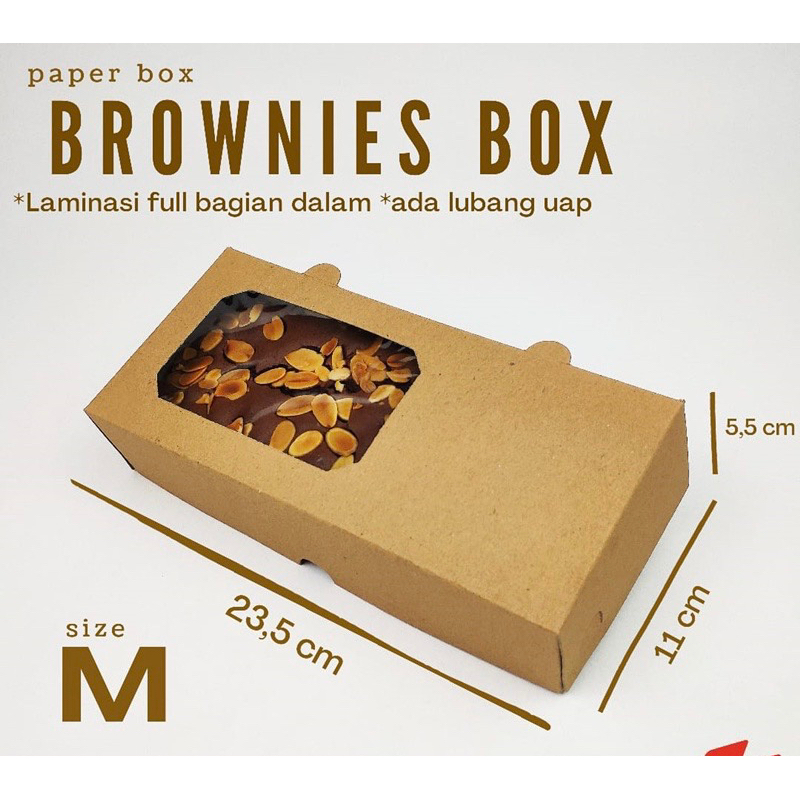 

Box Brownies Kraft Mika 11x23cm ukuran M