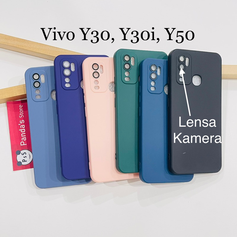 Case Vivo Y30, Y30i, Y50 Lenspro Makaron Full Color Softcase Pro Lensa