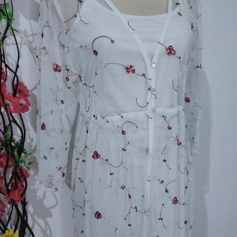 Set outer bordir bunga preloved