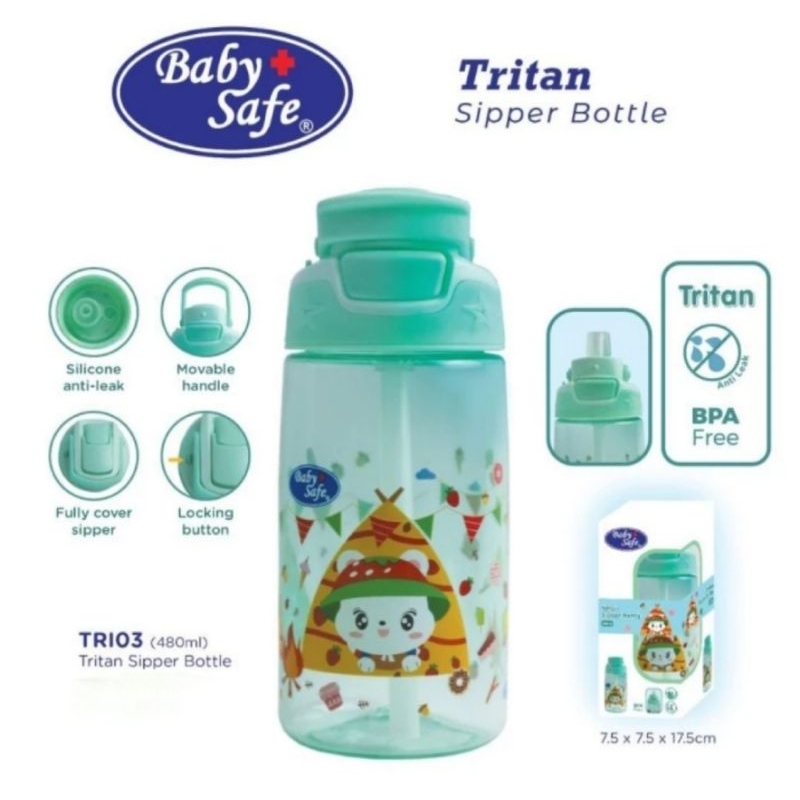 Baby Safe Tritan Kids Sipper Bottle/  Botol Minum Anak Sedotan 480ml