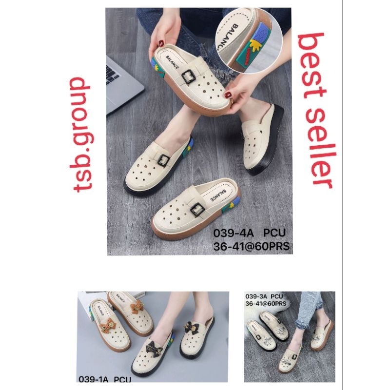 sandal balance 039-1selop depan wedges fashion korean