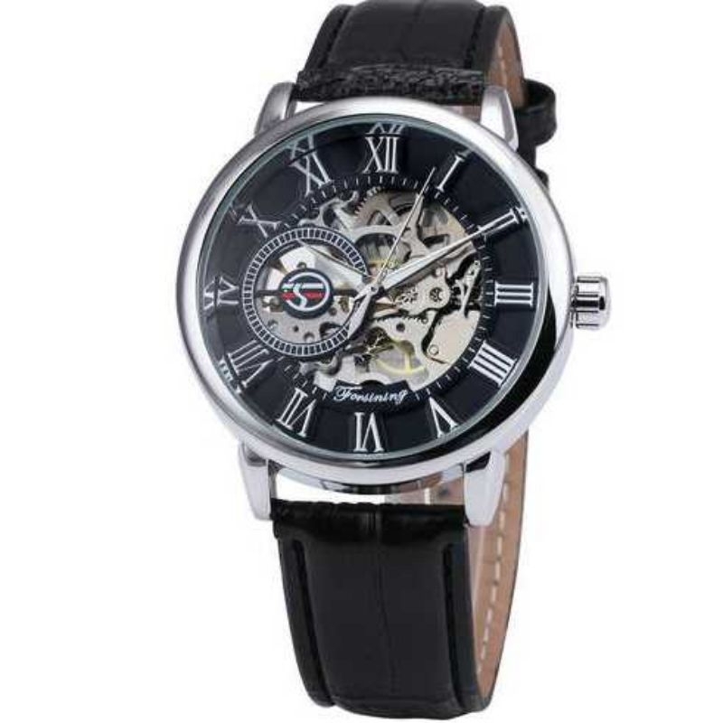 Forsining Jam Tangan Mechanical Luxury Pria - H099M Black Silver