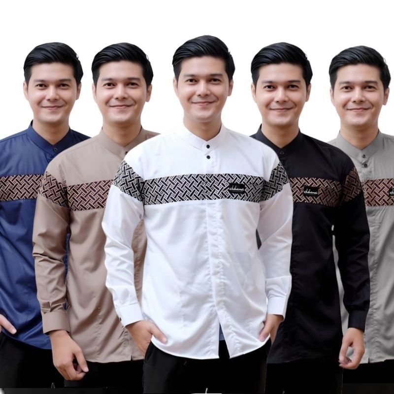 Baju Koko Pria Terbaru Kombinasi Batik Lengan Panjang