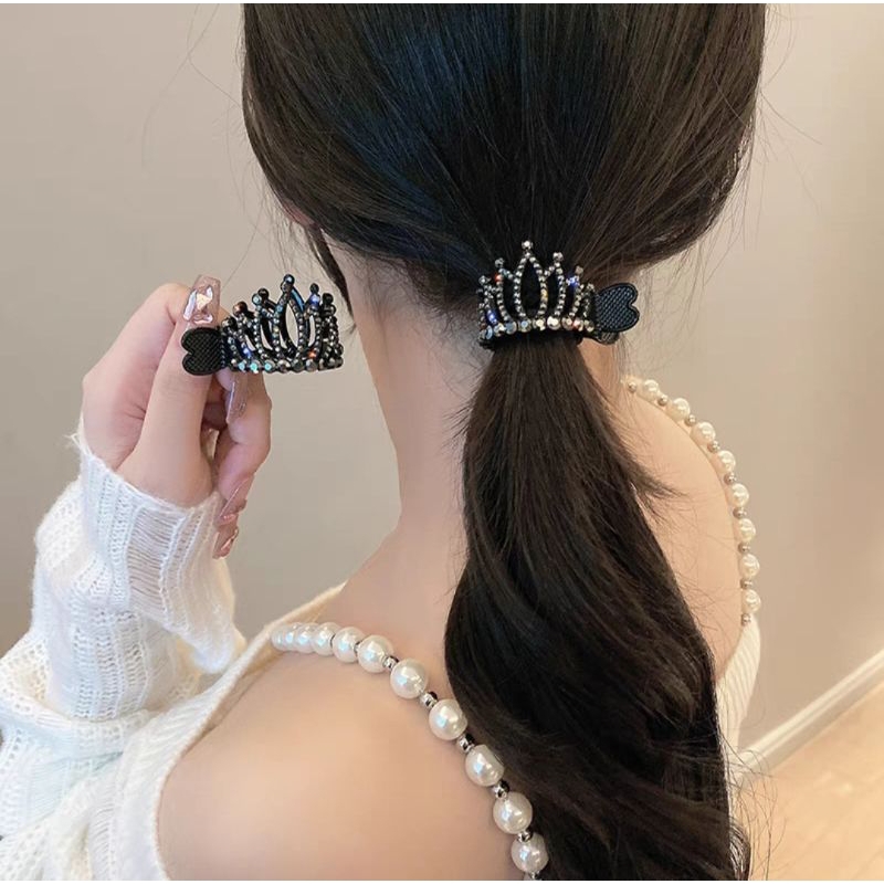 Jepit Rambut Ponytail Doff 4.8cm Model Mahkota Jepitan Rambut Elegan Impor Jedai Korea Irregular Hair Clip Crown Fixed Artifact Ponytail Buckle Hairpin Catch Clip