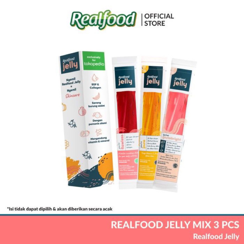 Realfood Jelly Flawless, Glutabright, Pure Sachet Ecer 1 pcs