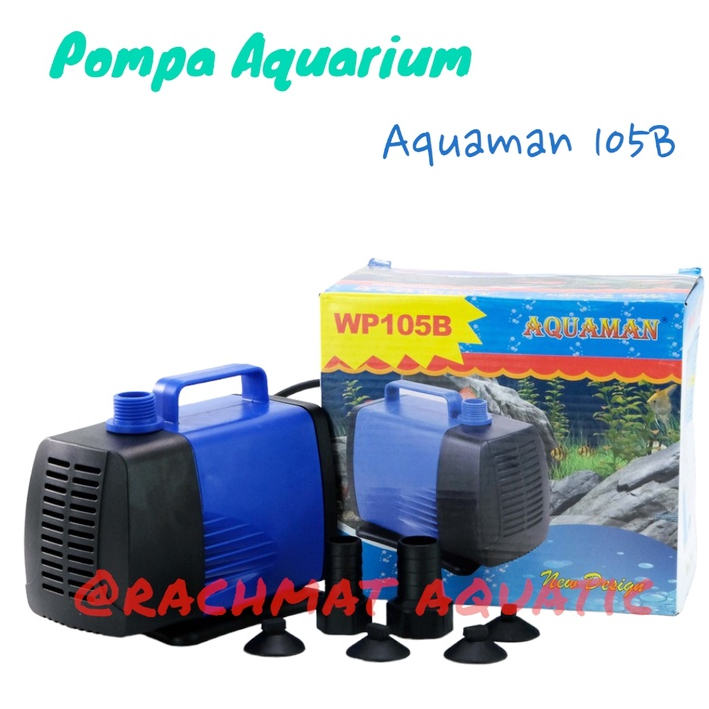 AQUAMAN WP 105 B Pompa Air Celup Aquarium Kolam AQUAMAN 105B Low Watt  Pompa Celup Kolam Ikan Aquarium Hidroponik AQUAMAN WP 105 B 48 Watt 3.2 Meter 4000 L
