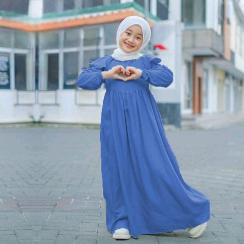 akila gamis anak terbaru terlaris termurah kekinian/gamis anak crinkel airflow/fashion anak terbaru