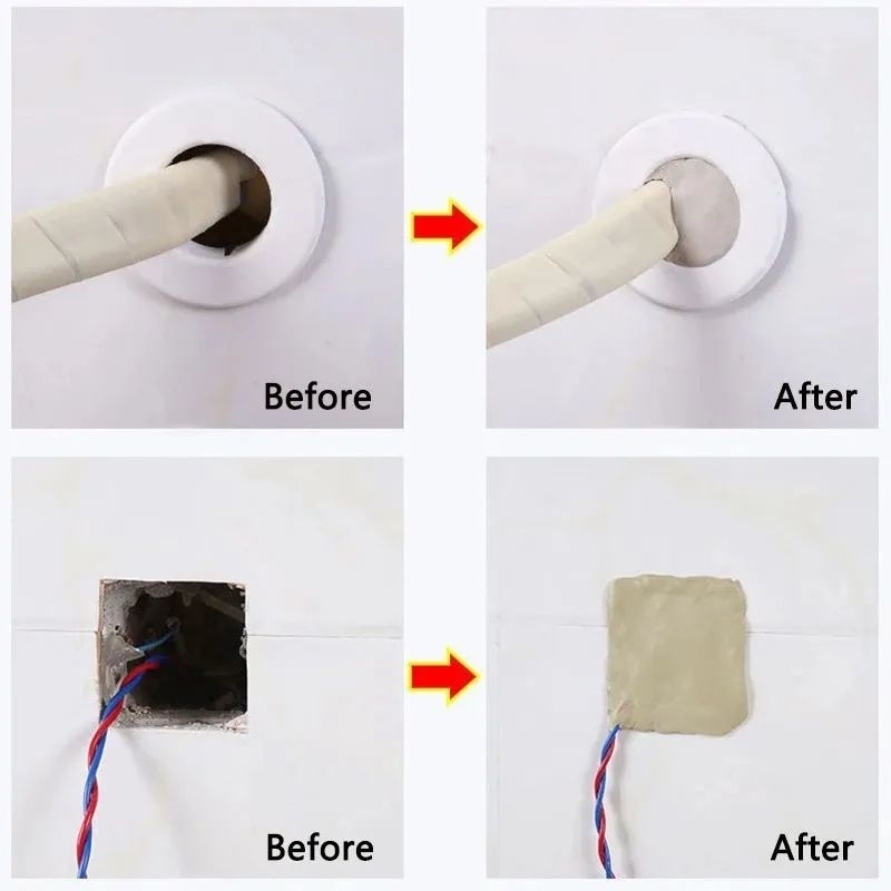 Wall Hole Sealant Sewer Pipe Waterproof Sealing Solid Glue  Hole Repair Rubber Sealing Mud Household Tool Plugging