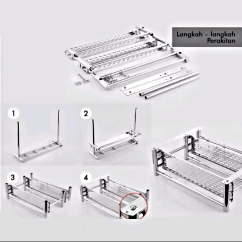 Rak Gantung Stainless Dinding 2 Tingkat tempat sabun Rak handuk kamar mandi