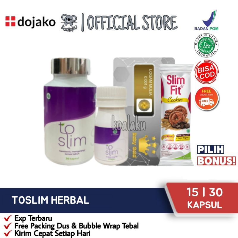 To Slim Herbal Original Toslim Dojako 15 30 kapsul Jamu Pelangsing Herbal Diet Detox