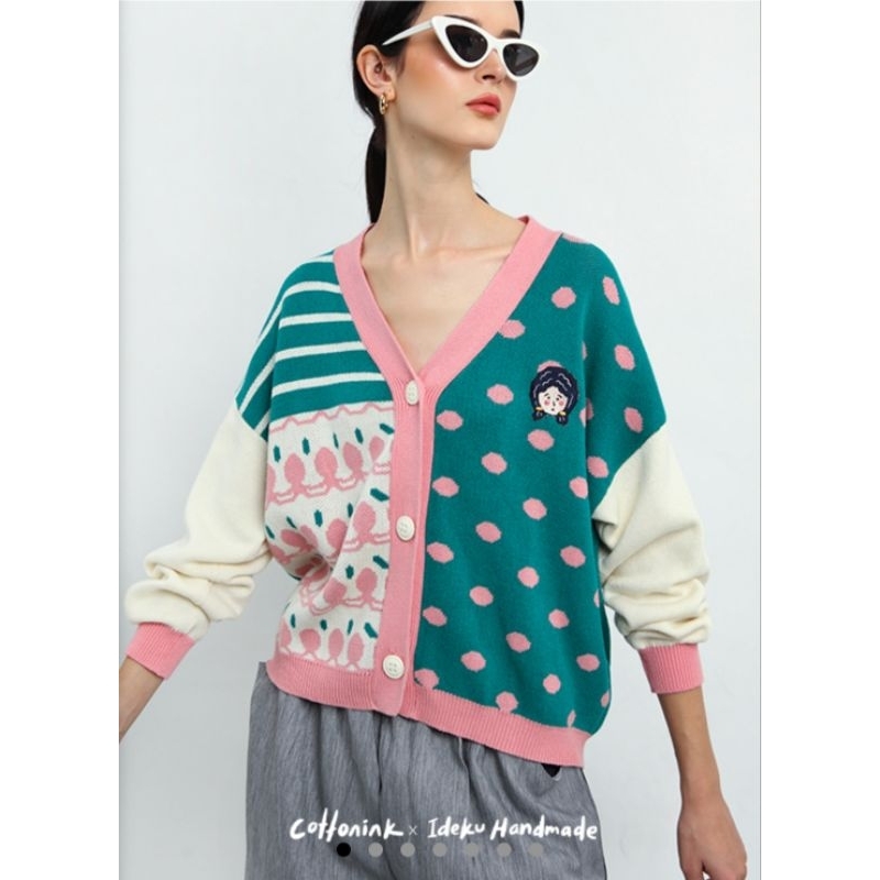 Ideku Handmade x Cottonink Green Ideku MarilyneIdeku Signature Cardigan - cottonink x idekuhandmade