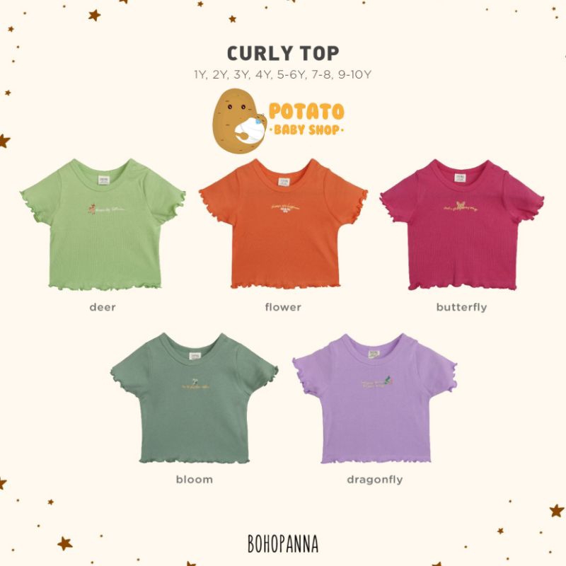 Bohopanna Curly Crop Top  - Atasan Anak Boho Baby