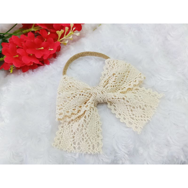 Baby Headband Renda Cream