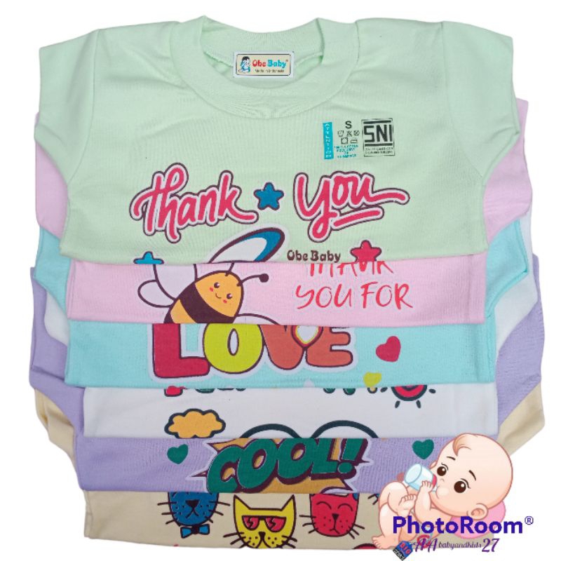 3PC KAOS BAYI ONE BABY SABLON-OBLONG BAYI ONE BABY GAMBAR-OBLONG BAYI MURAH BERKUALITAS