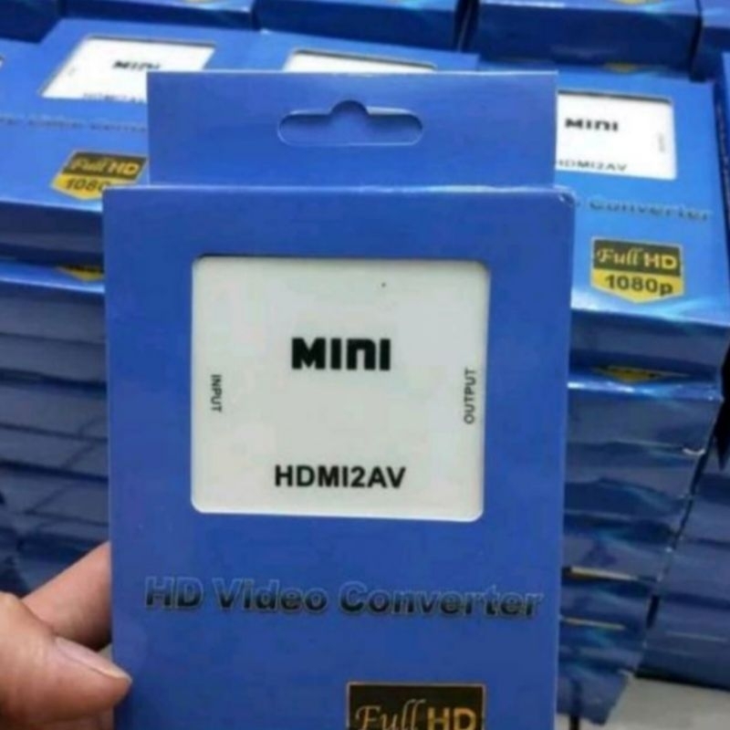 CONVERTER HDMI TO AV RCA MINI HDMI2AV UNTUK TV TABUNG CONVERTER 1080P FULL HD