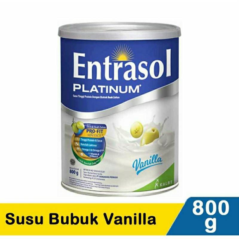 

entrasol platinum Vanilla/coklat 800gram GRATIS Bubble wrap