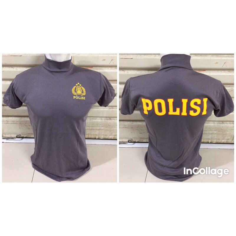 kaos polisi abu kerah tinggi/kaos polisi kerah tinggi