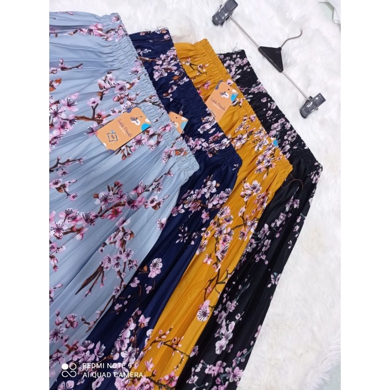 ROK DAILY /ROK DAISY/ROK PLISKET MOTIF SAKURA /ROK PLISKET MURAH /ROK WANITA/ROK MOTYF SUN FLOWERS