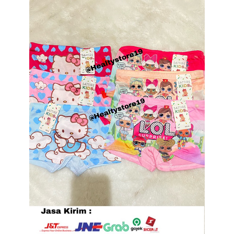 [6PCS] BOXER ANAK PEREMPUAN IMPOR BODASIDUN SATTIRE  TERMURAH