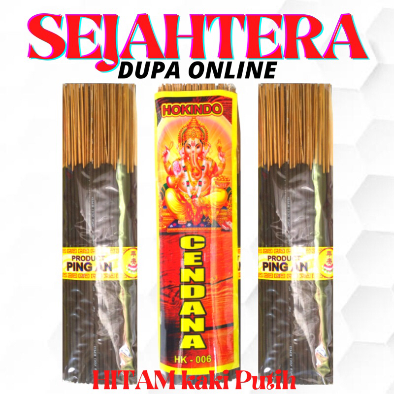 Dupa Hio Wangi “CENDANA” 700gram 28cm HITAM KAKI PUTIH pouch