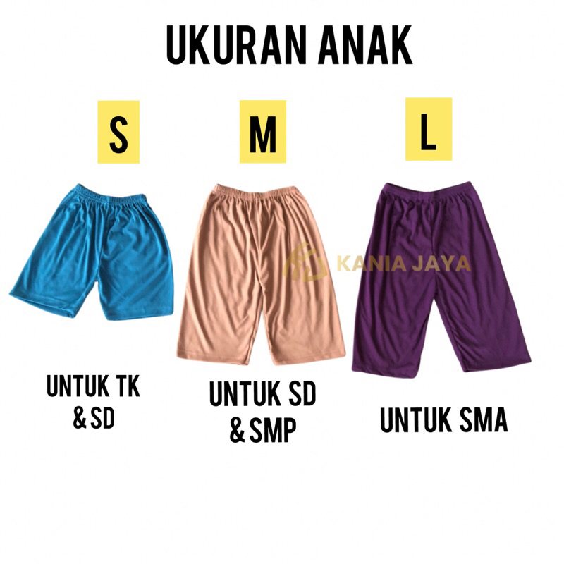 Celana pendek shot anak TK/SD/SMP/SMA Celan shot pendek anak Celana sot anak Celana daleman pendek S