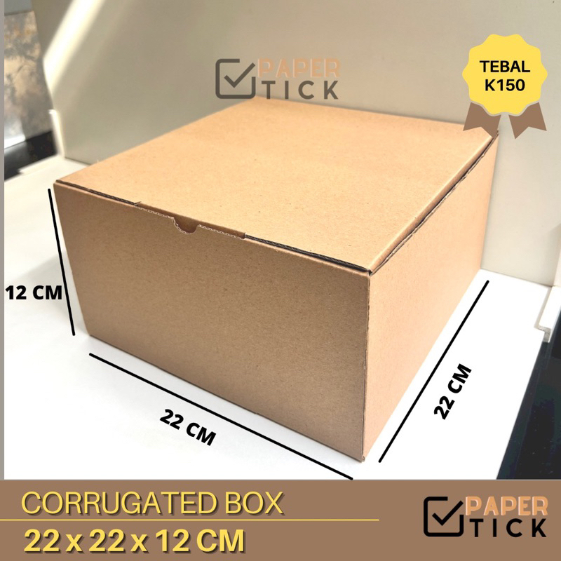 

Dus 22x22x12 CM Corrugated Box | Dos Kraft | Kotak Kue | Box Packaging | Kemasan Olshop | Corrugated