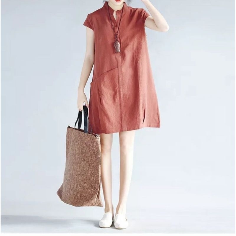 Terre Dress Wanita Linen Premium Korean Style