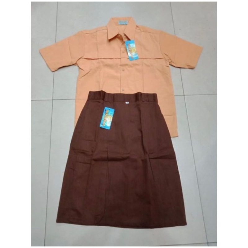 Seragam sekolah pramuka SMP pendek wanita / seragam pramuka SMP