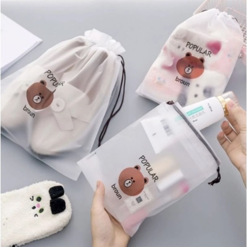 KANTONG BERUANG / TAS KOSMETIK MAKEUP SERBAGUNA / TRAVEL POUCH ORGANIZER