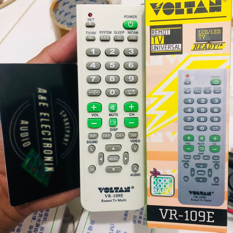 REMOTE TV UNIVERSAL TV TABUNG LED / LCD - REMOT TV MULTI FUNGSI VOLTAN VR-109E