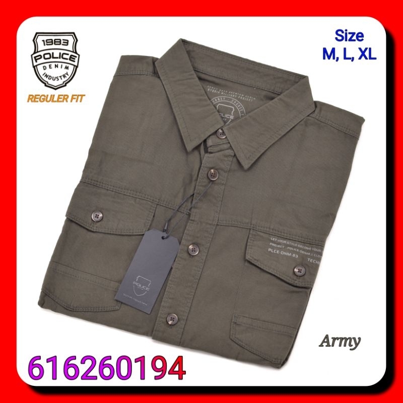 Kemeja Kasual Pria Police Denim Industry 616260194 Lengan Pendek