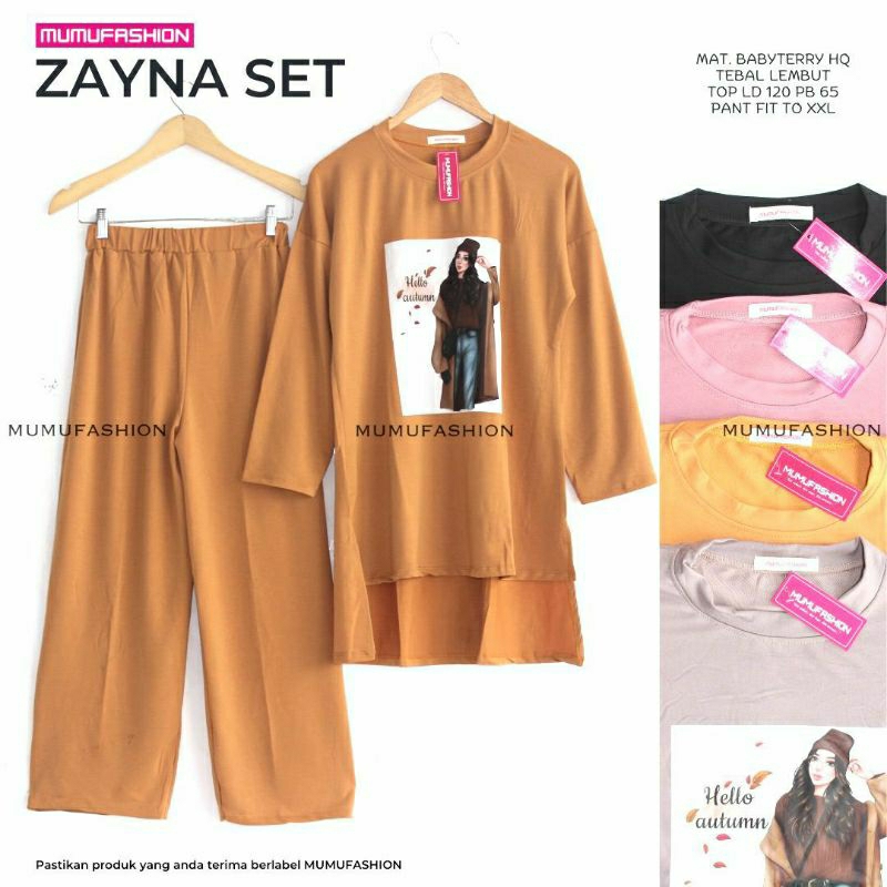 ZAYNA SET Setelan Wanita Kekinian Nyaman Dipakai Bisa COD by Mumu Fashion Solo