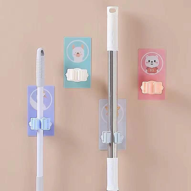 Klip Penjepit Gantungan Sapu Pel Karakter Serbaguna Tempel Dinding Broom Mop Holder Character Hook B