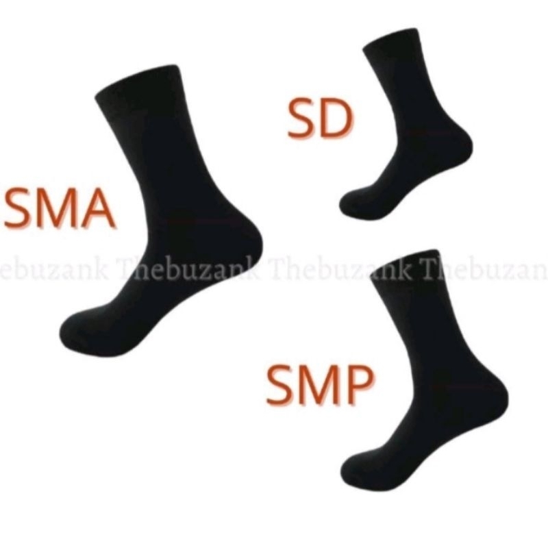 ( 3 pasang ) kaos kaki sekolah SD SMP SMA hitam polos panjang sebetis bahan spandek katun lembut dan nyaman dipakai