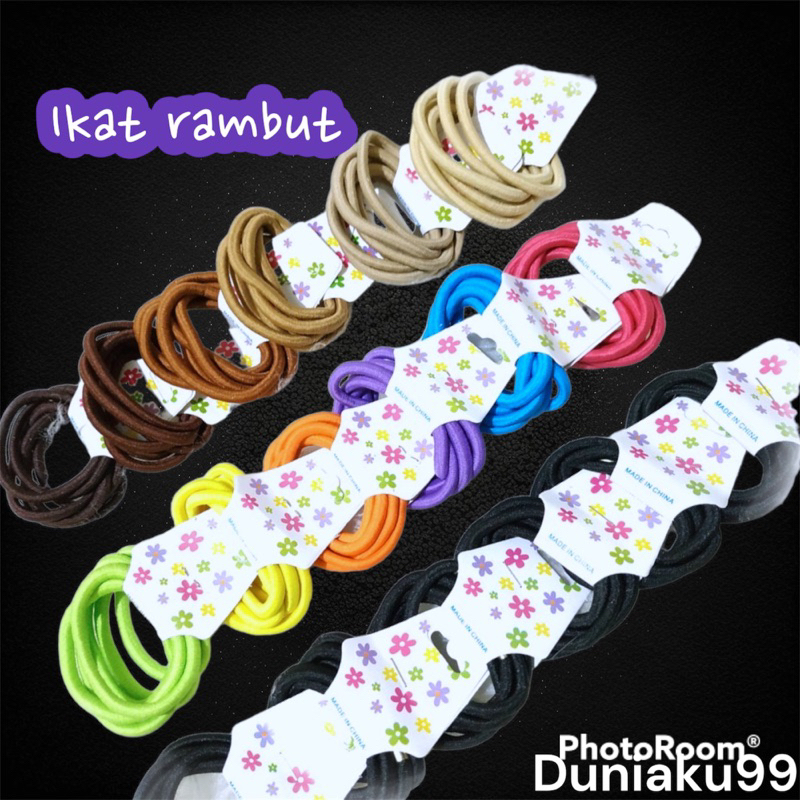 ikat rambut gelang lilit warna / kuncir rambut