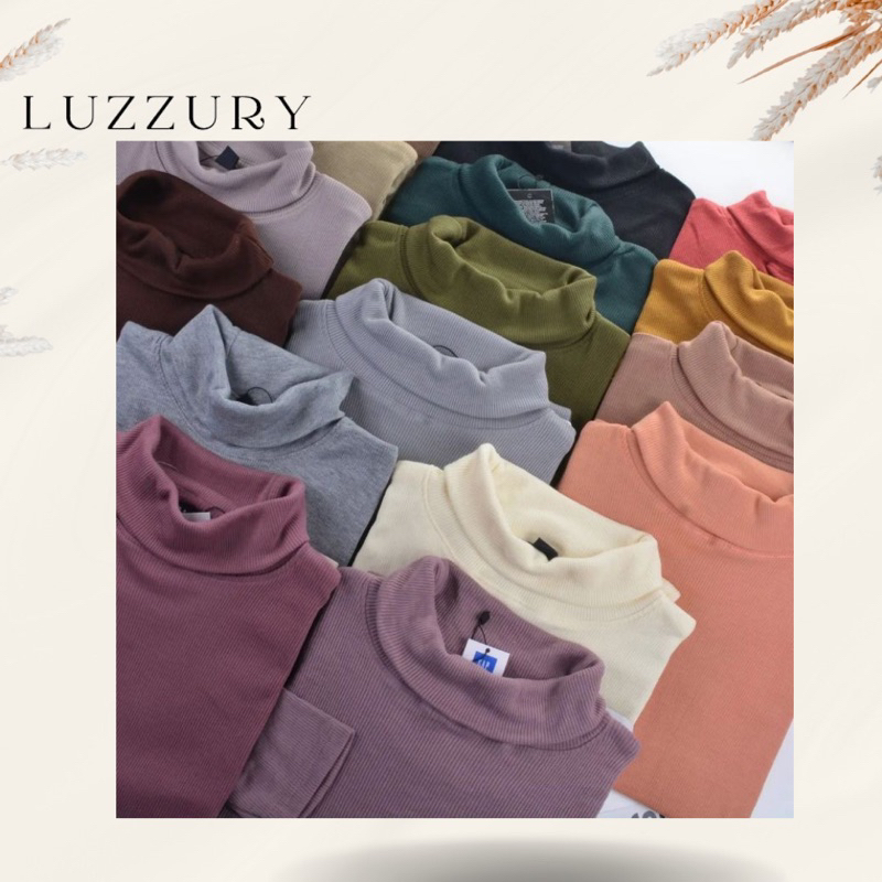 KAOS POLOS TURTLE NECK RIB Lengan Panjang Turtleneck Leher Panjang Cewek Cowok ( Unisex )