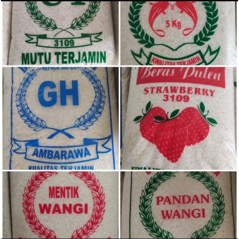 

BERAS KEMASAN 5 KG STRAWBERRY GH C4 MENTIK WANGI PANDAN WANGI BRAMO RAJA LELE