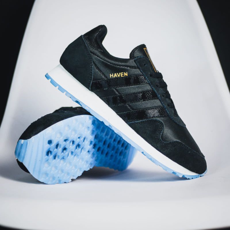 SEPATU JOGGING PRIA ADIDAS NEW HAVEN BLACK CAMO ORIGINAL