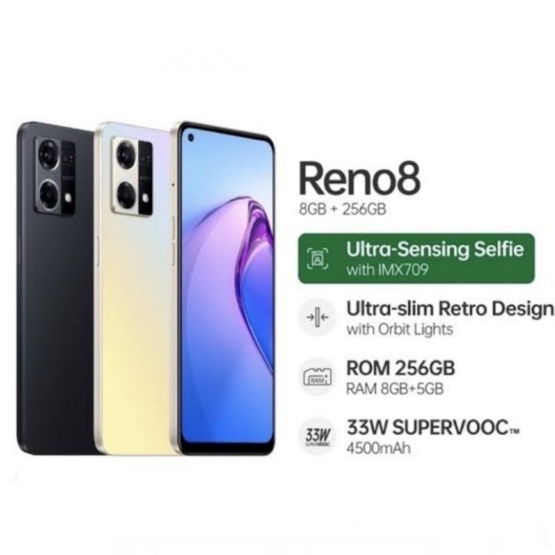 HP OPPO RENO 8 8/256 GB - OPPO RENO 8 RAM 8GB ROM 256GB GARANSI RESMI