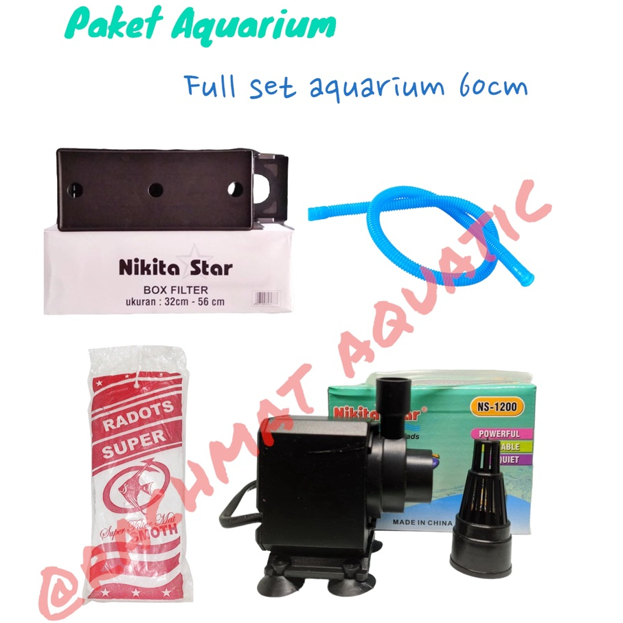 Paket fullset filter aquarium 60cm paket lengkap box filter aquarium murah