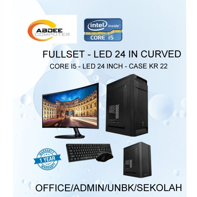 CPU Rakitan Pc Core I5 Ram 8 GB Hdd 500 Gb Led 22 in Fullset