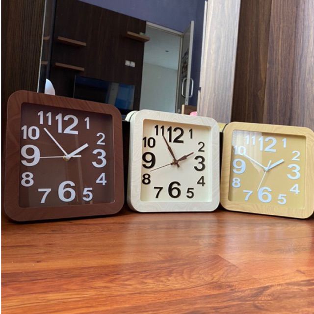 jam dinding kayu kotak 22973/jam dinding vintage/jam dinding kayu