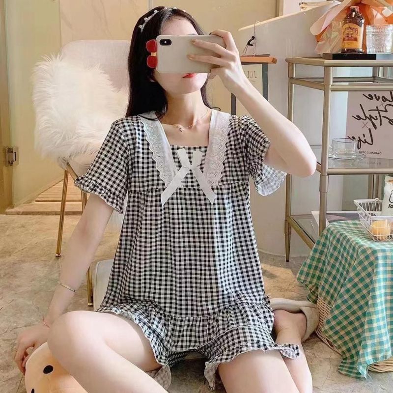 Baju tidur wanita import / stelan hp piyama wanita renda halus