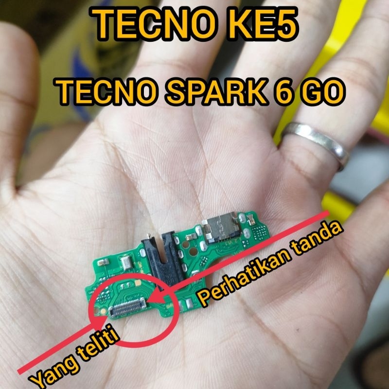 konektor cas papan konektor cas mic tecno spark 6 go tecno ke5