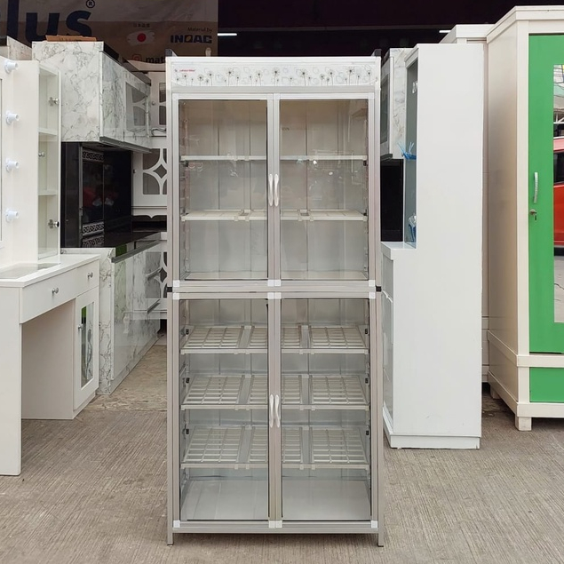 (Sudah Rakit) Lemari Sepatu Alumunium Jumbo / Rak Sepatu Alumunium