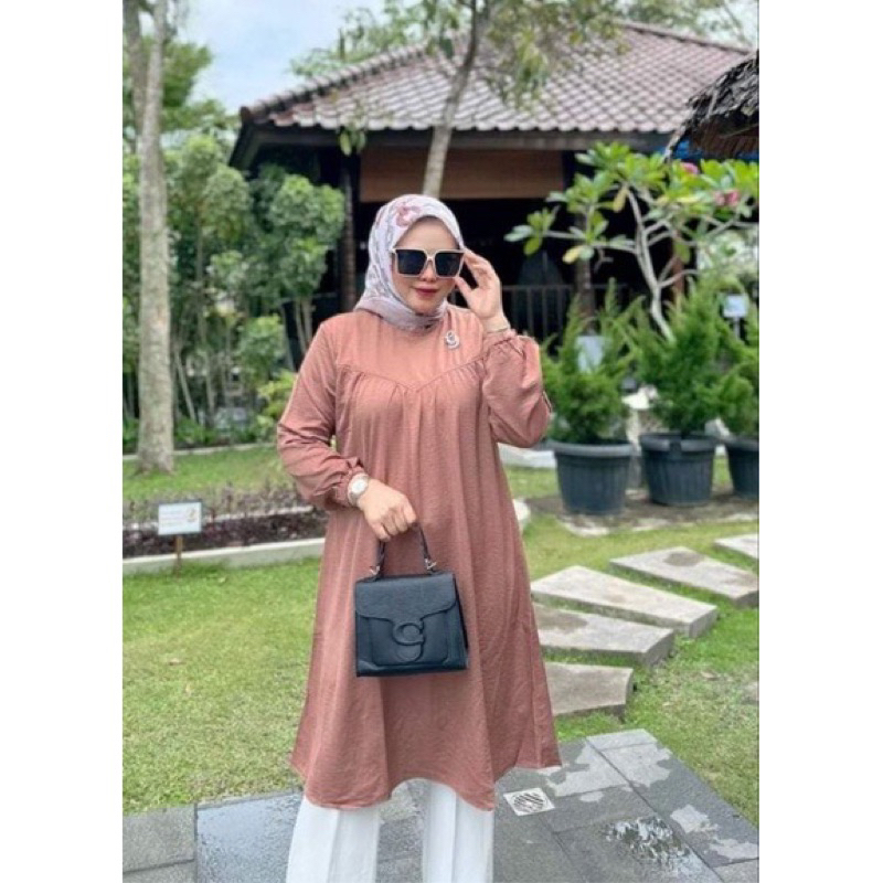 nikita long dress crinkle airflow | Stelan crinkle wanita masa kini